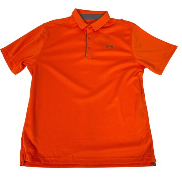 Lot of 2 Men's Golf Polo Shirt XL Under Armour Tech Orange and Green L34 - Picture 5 of 9